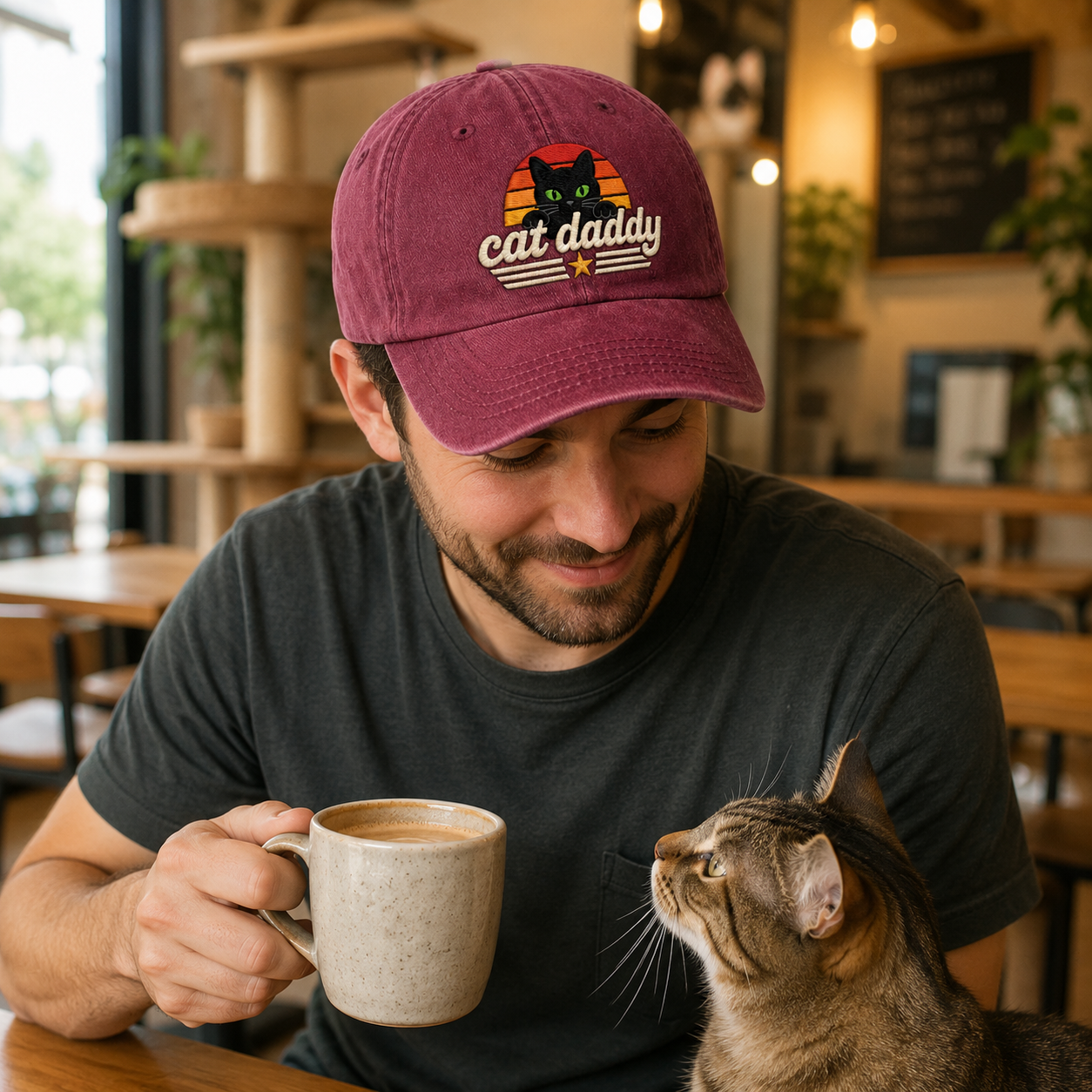 Cat Daddy Embroidered Washed Cap - Washed Cap - lifestyle