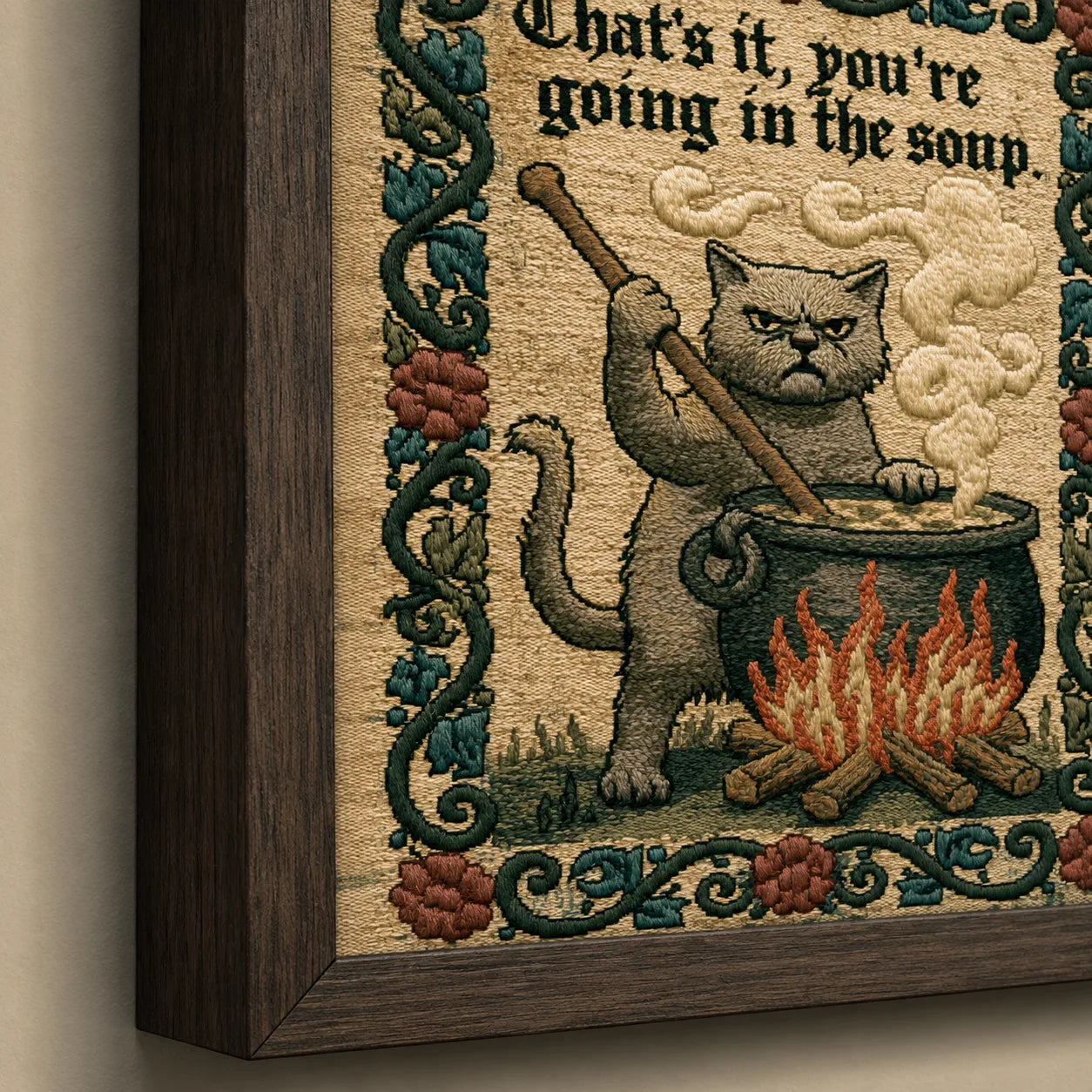 Cat Going in the Soup Wall Art Decor - Wall Art Decor - packaging