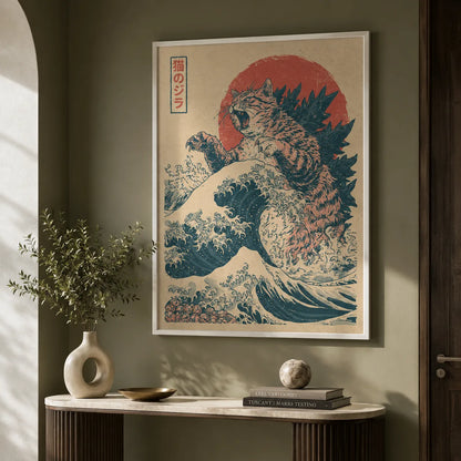 Cat Kaiju Great Wave Wall Art Decor - Wall Art Decor - view 11