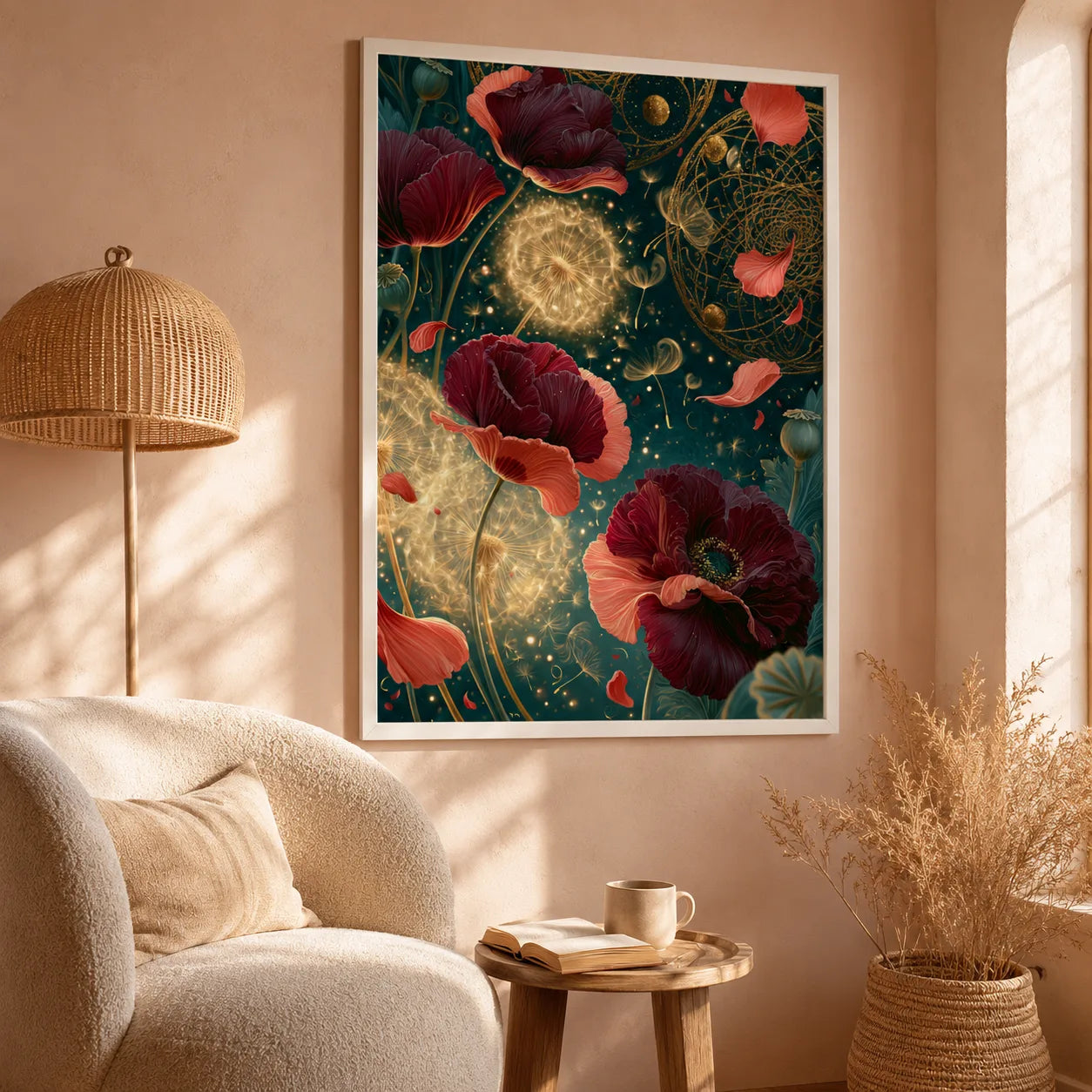 Celestial Poppy Garden Wall Art Decor - Wall Art Decor - in use