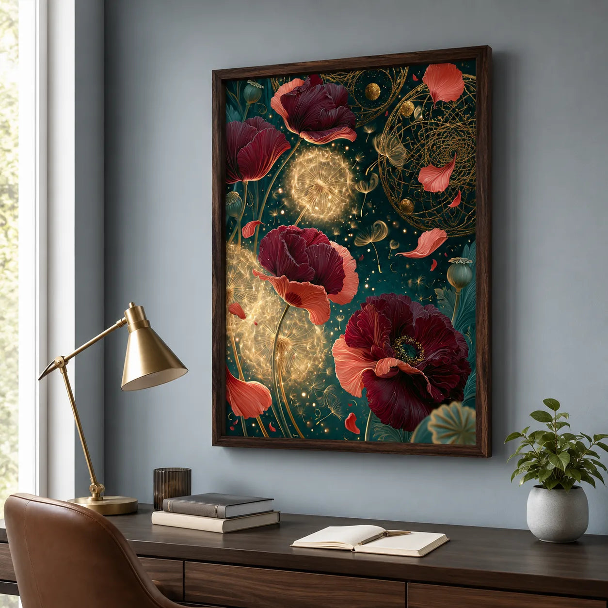 Celestial Poppy Garden Wall Art Decor - Wall Art Decor - styled