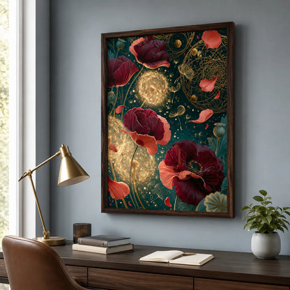 Celestial Poppy Garden Wall Art Decor - Wall Art Decor - styled