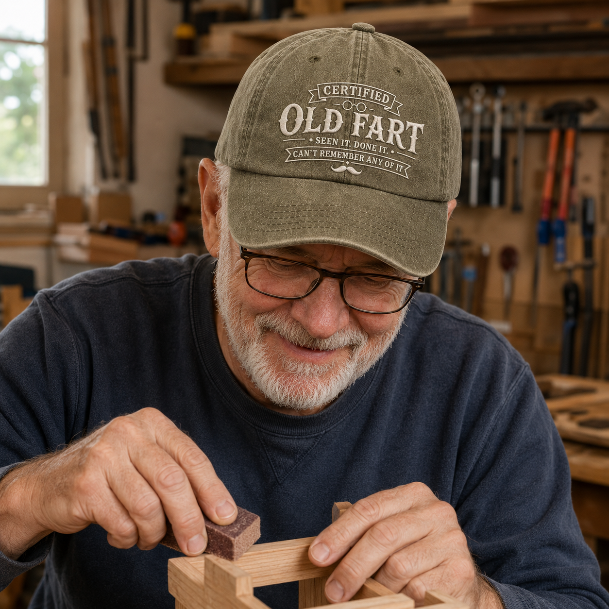 Certified Old Fart Washed Cap - Washed Cap - detail