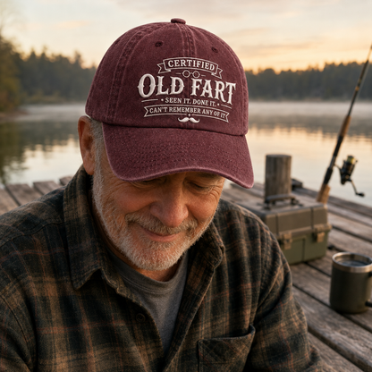 Certified Old Fart Washed Cap - Washed Cap - lifestyle