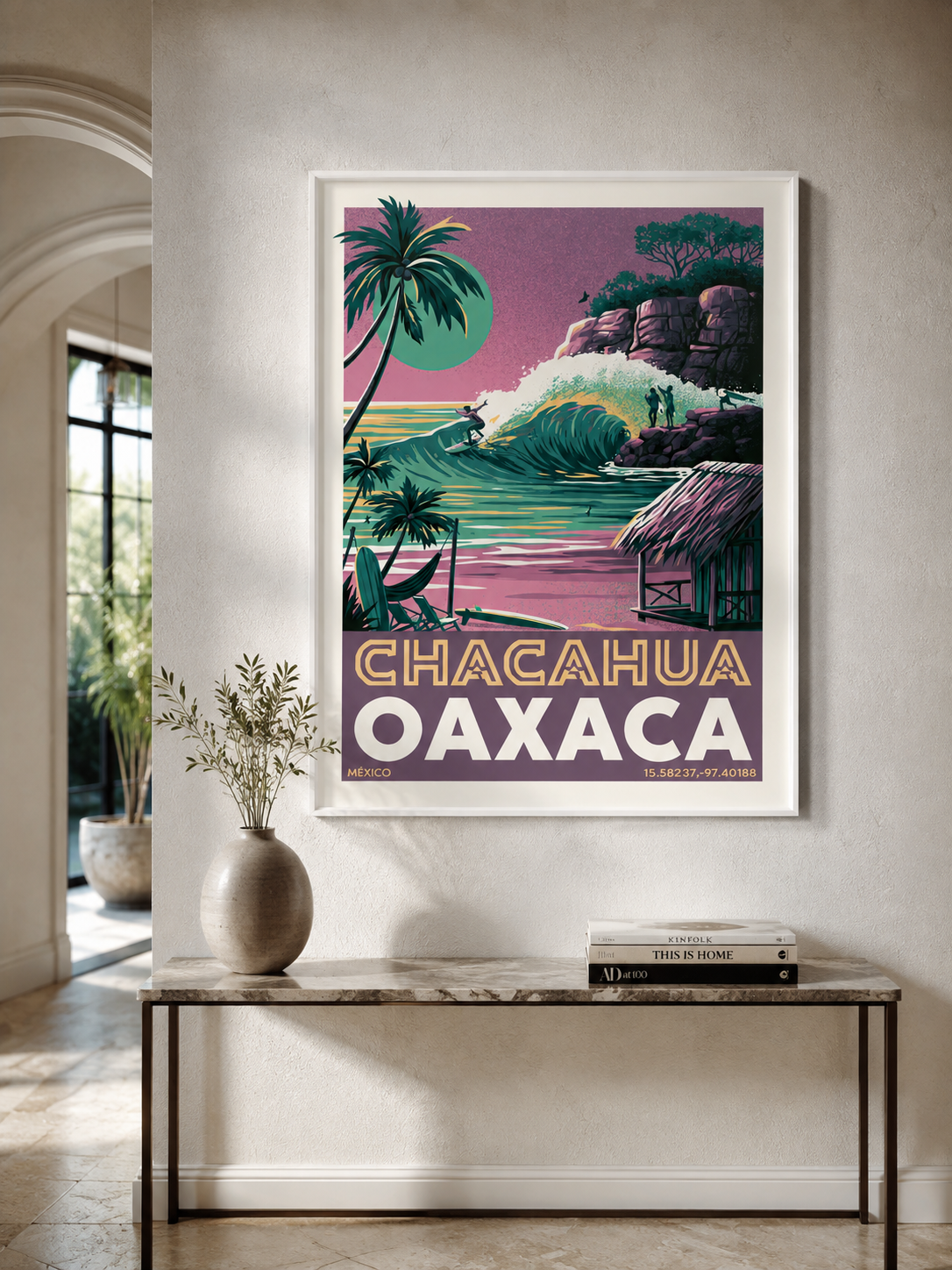 Oaxaca-Surfposter - Wall Art Decor - alternate angle - chacahua oaxaca surf poster, oaxaca surf wall art