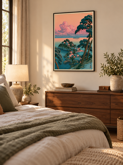 Coastal Village Art Print - Wall Art Decor - lifestyle shot - coastal village art print, coastal landscape wall art
