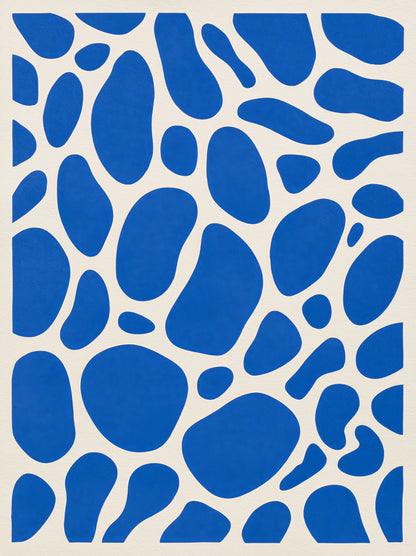 Cobalt Blue Abstract Wall Art - Wall Art Decor - front view - cobalt blue abstract wall art, blue abstract art print