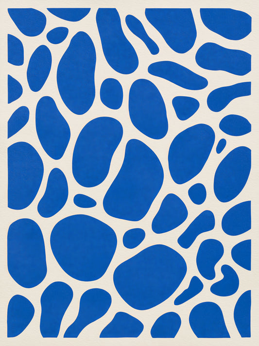 Cobalt Blue Abstract Wall Art - Wall Art Decor - front view - cobalt blue abstract wall art, blue abstract art print