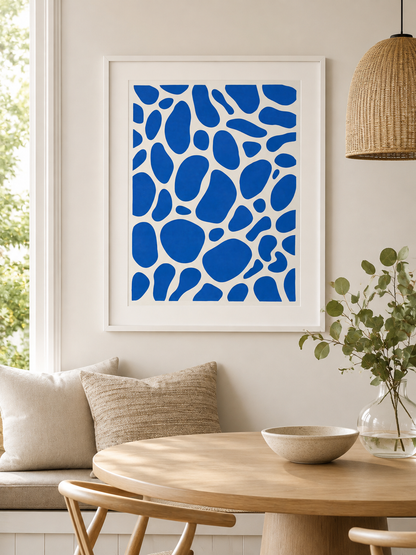 Cobalt Blue Abstract Wall Art - Wall Art Decor - packaging - cobalt blue abstract wall art, blue abstract art print