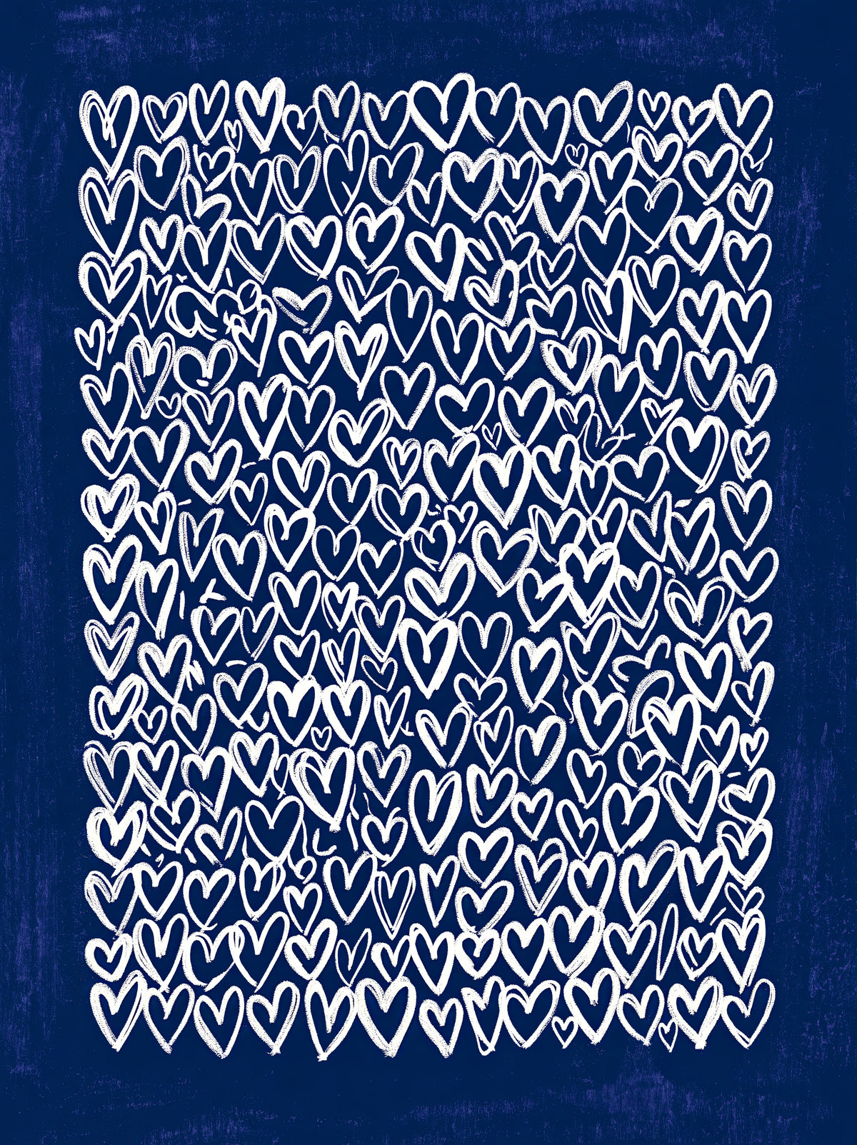 Cobalt Heart Wall Art - Wall Art Decor - front view - cobalt heart wall art, blue heart art print