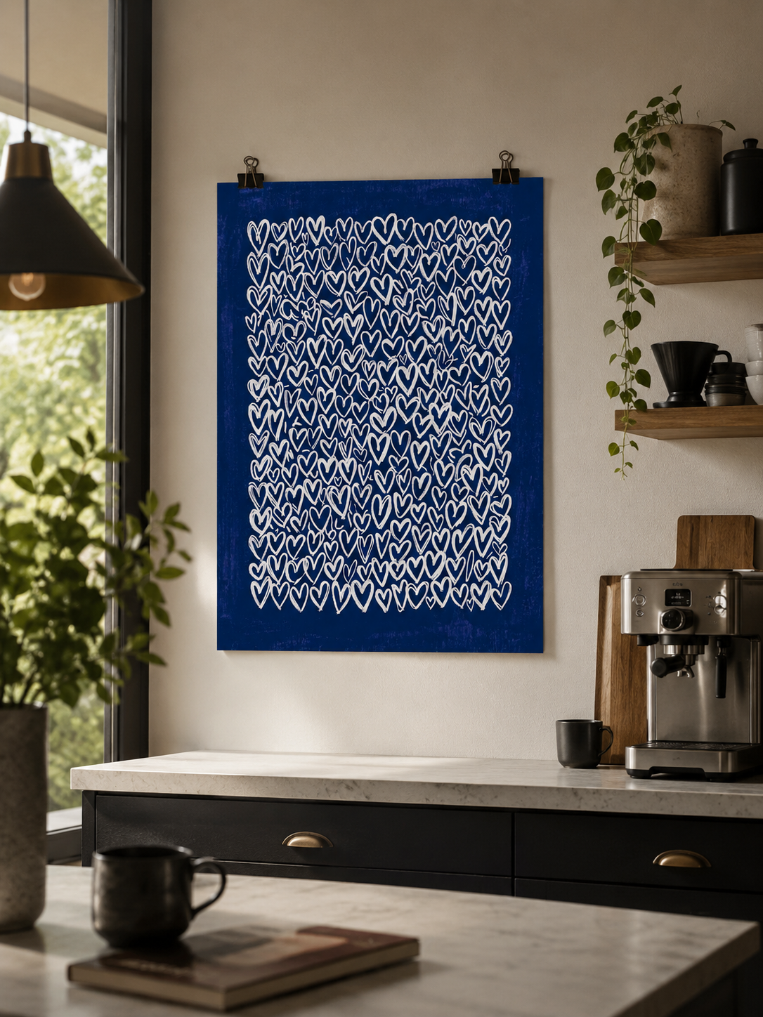 Cobalt Heart Wall Art - Wall Art Decor - packaging - cobalt heart wall art, blue heart art print