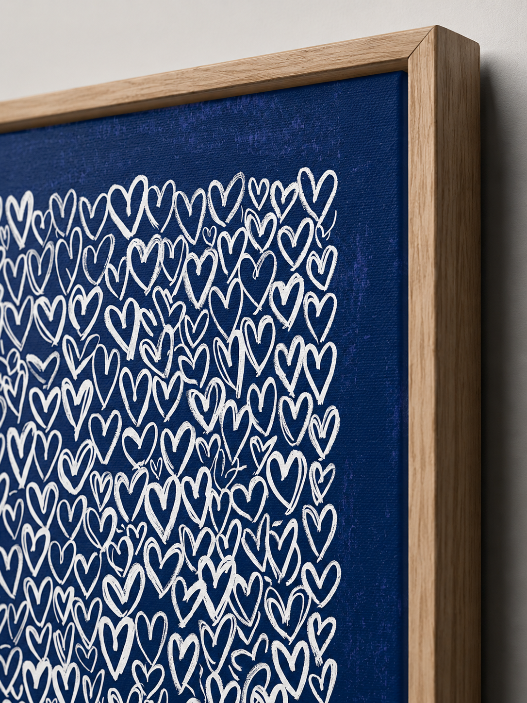 Cobalt Heart Wall Art - Wall Art Decor - lifestyle shot - cobalt heart wall art, blue heart art print