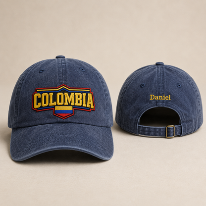 Colombia Embroidered Washed Cap - Washed Cap - front view
