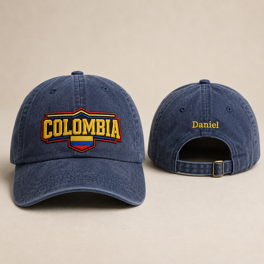 Colombia Embroidered Washed Cap - Washed Cap - front view