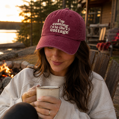 Coming to the Cottage Embroidered Washed Cap - Washed Cap - lifestyle