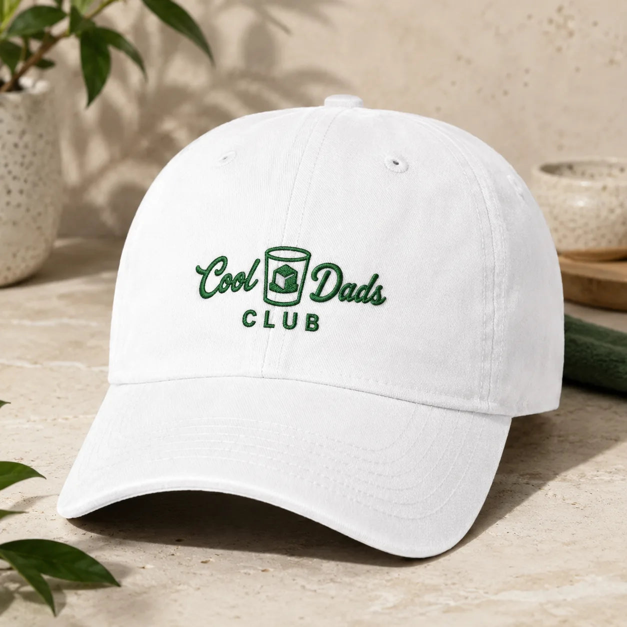 Cool Dads Club Embroidered Coffee Washed Cap - washed cap - front view