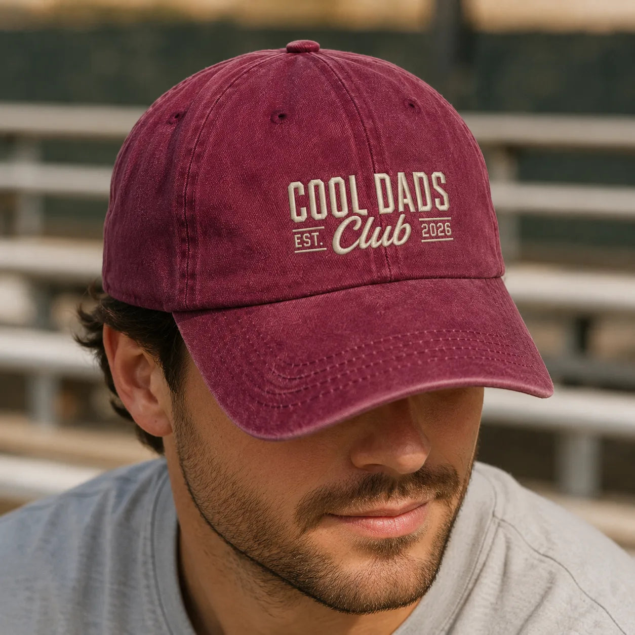 Cool Dads Est. Club 2026 Washed Cap - washed cap - detail
