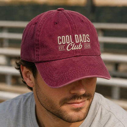 Cool Dads Est. Club 2026 Washed Cap - washed cap - detail