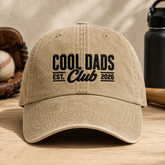 Cool Dads Est. Club 2026 Washed Cap - washed cap - front view