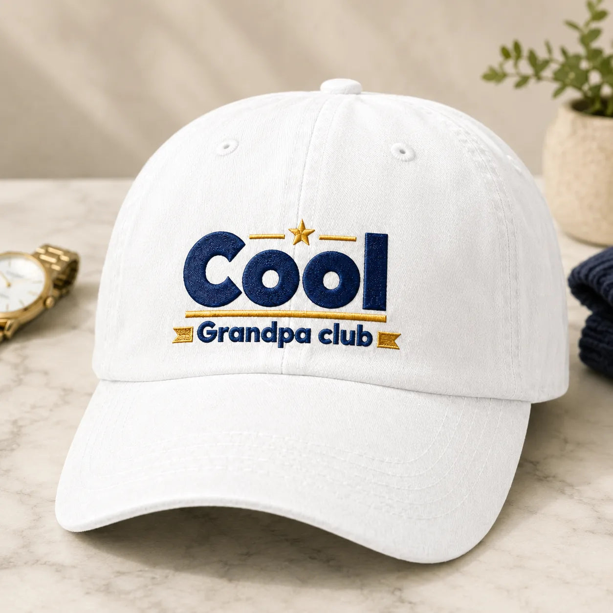 Cool Grandpa Club Washed Cap - washed cap - front view