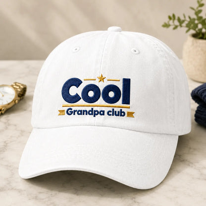 Cool Grandpa Club Washed Cap - washed cap - front view