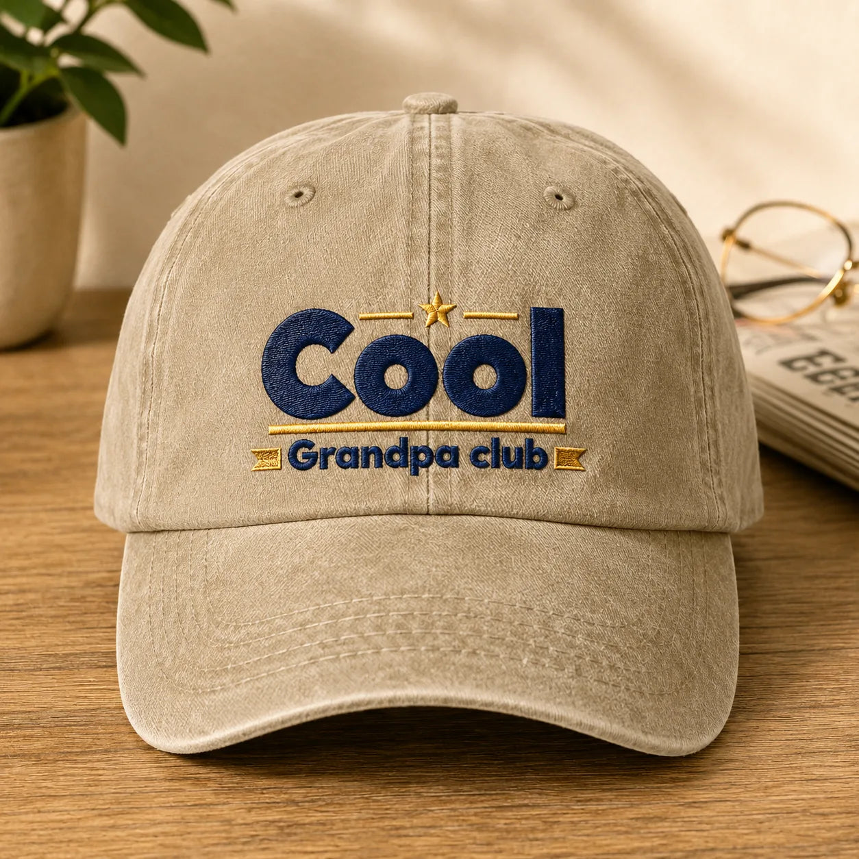 Cool Grandpa Club Washed Cap - washed cap - side view