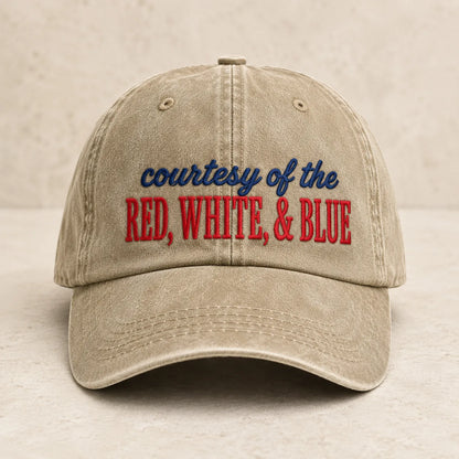 Courtesy Red White Blue Washed Cap - washed cap - front view