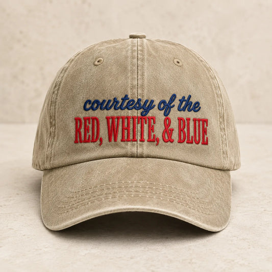 Courtesy Red White Blue Washed Cap - washed cap - front view