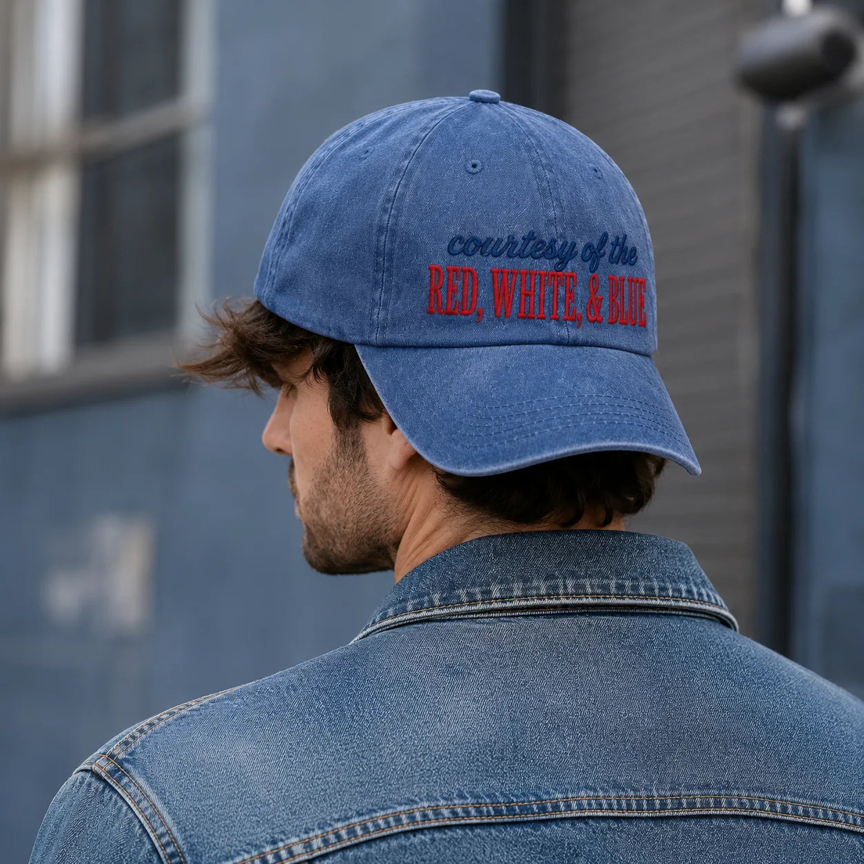 Courtesy Red White Blue Washed Cap - washed cap - side view