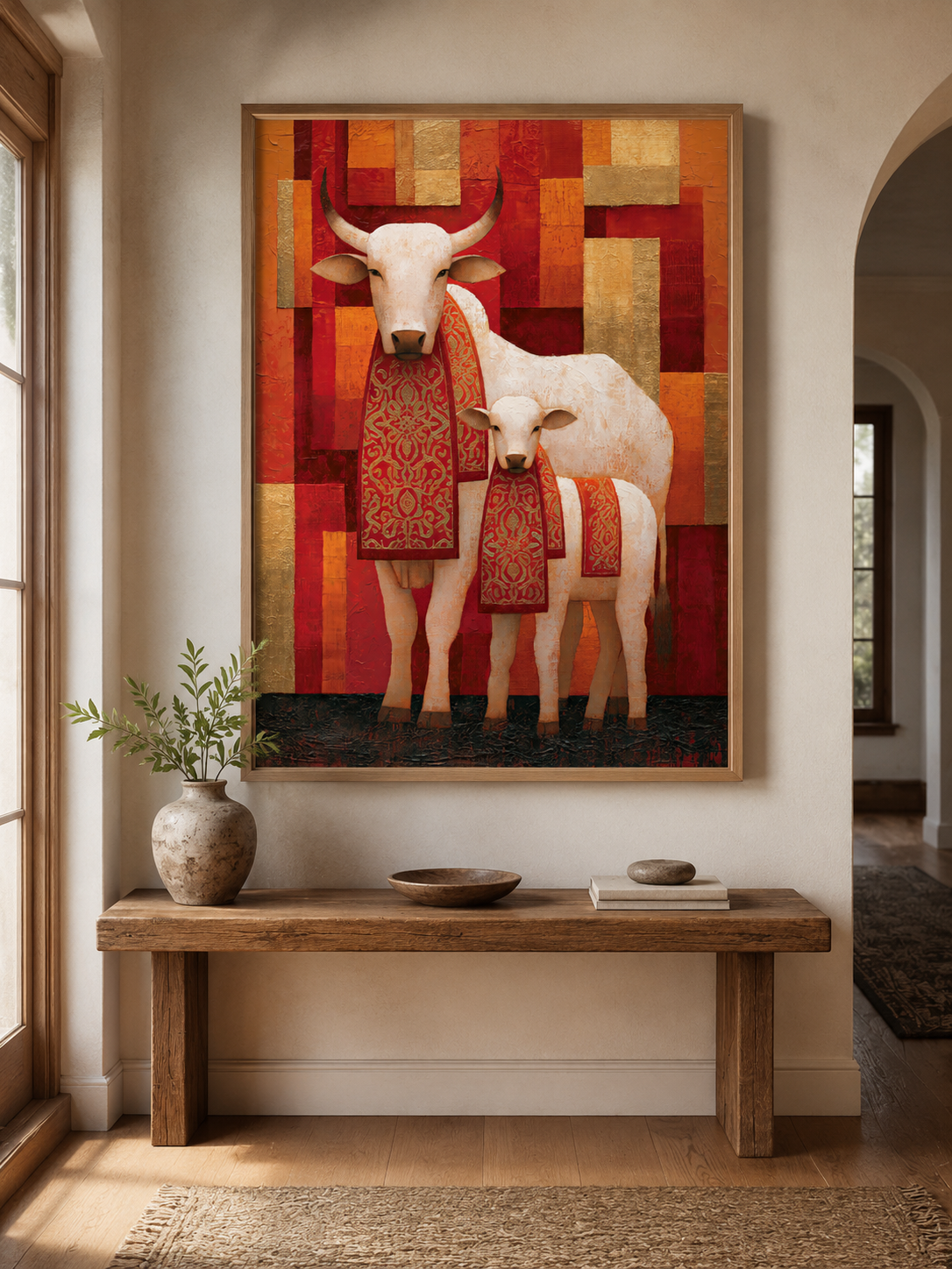 Cow and Calf Wall Art - Wall Art Decor - packaging - cow and calf wall art, cattle art print