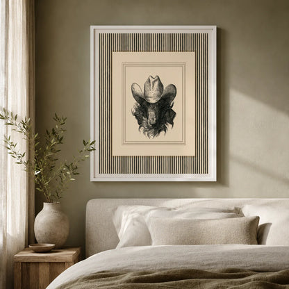 Cowboy Bison Portrait Wall Art Decor - Wall Art Decor - styled