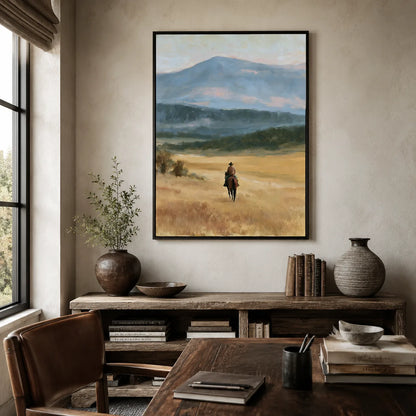 Cowboy Mountain Landscape Wall Art Decor - Wall Art Decor - alternate angle