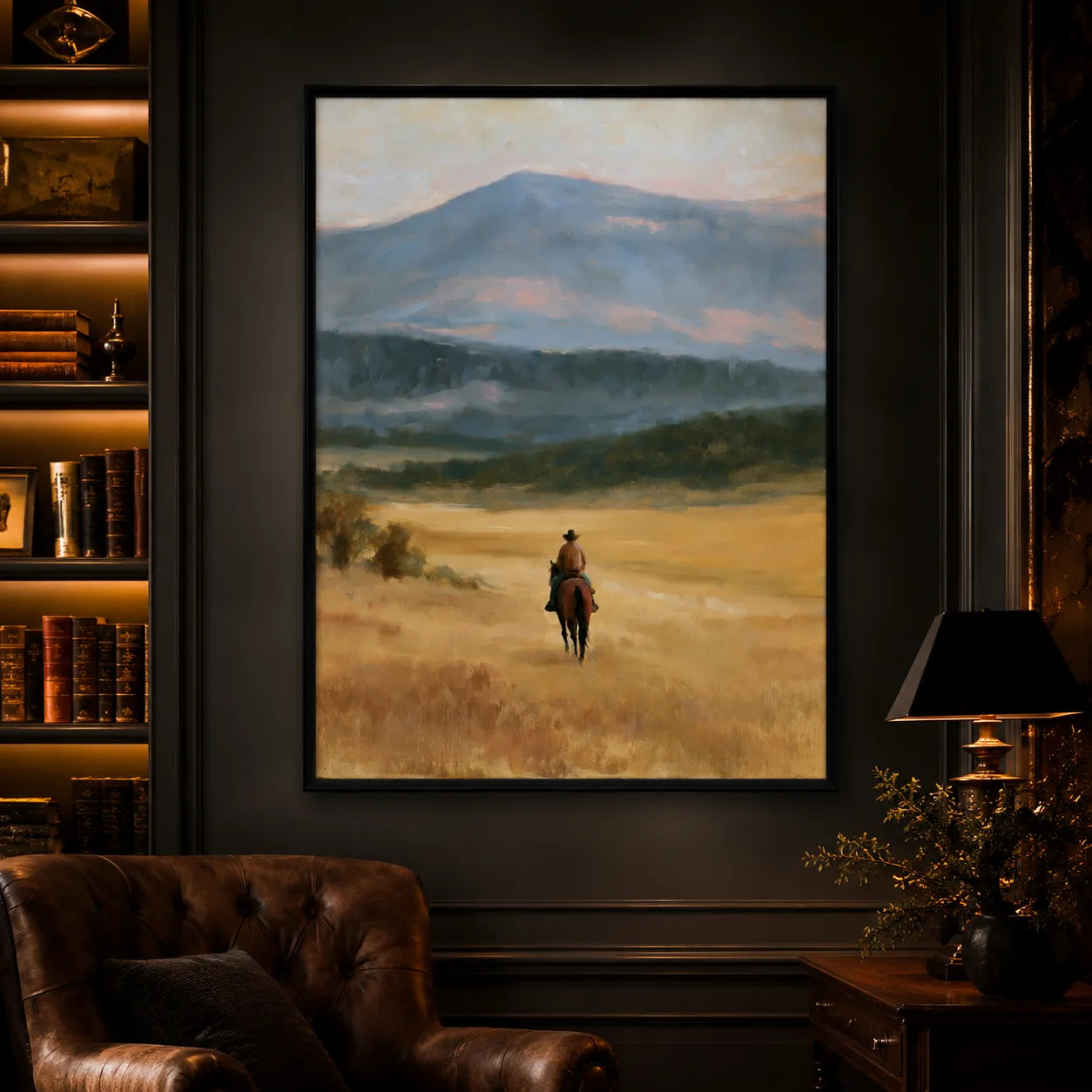 Cowboy Mountain Landscape Wall Art Decor - Wall Art Decor - lifestyle