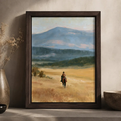 Cowboy Mountain Landscape Wall Art Decor - Wall Art Decor - packaging