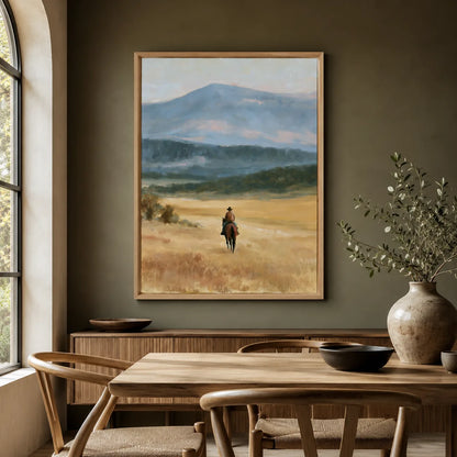 Cowboy Mountain Landscape Wall Art Decor - Wall Art Decor - styled