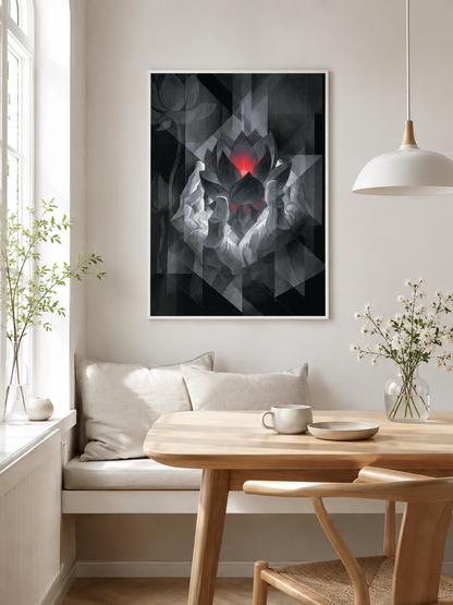 Crimson Lotus Wall Art - Wall Art Decor - packaging - crimson lotus wall art, dark lotus art print