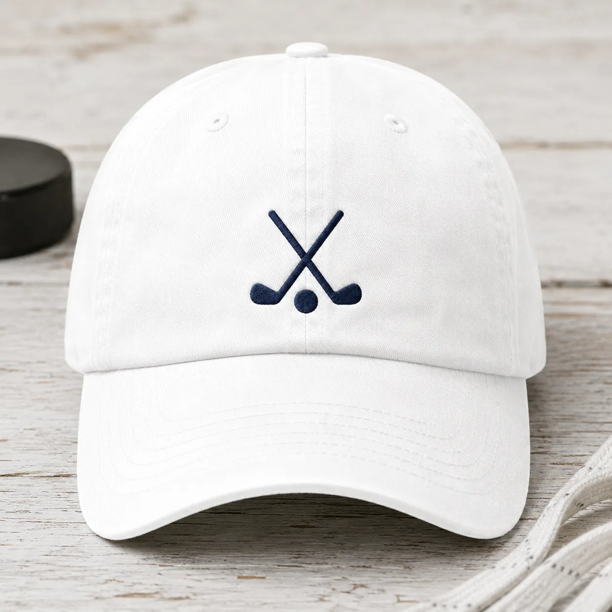 Crossed Clubs Washed Cap - washed cap - front view