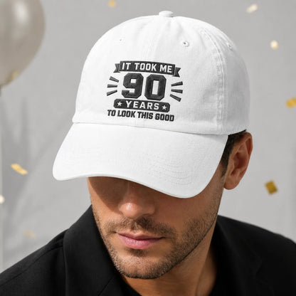 Custom Age Birthday Washed Cap - washed cap - detail