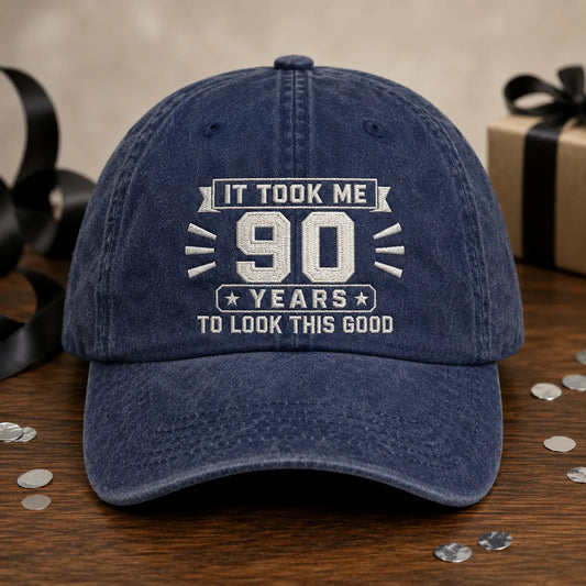 Custom Age Birthday Washed Cap - washed cap - front view
