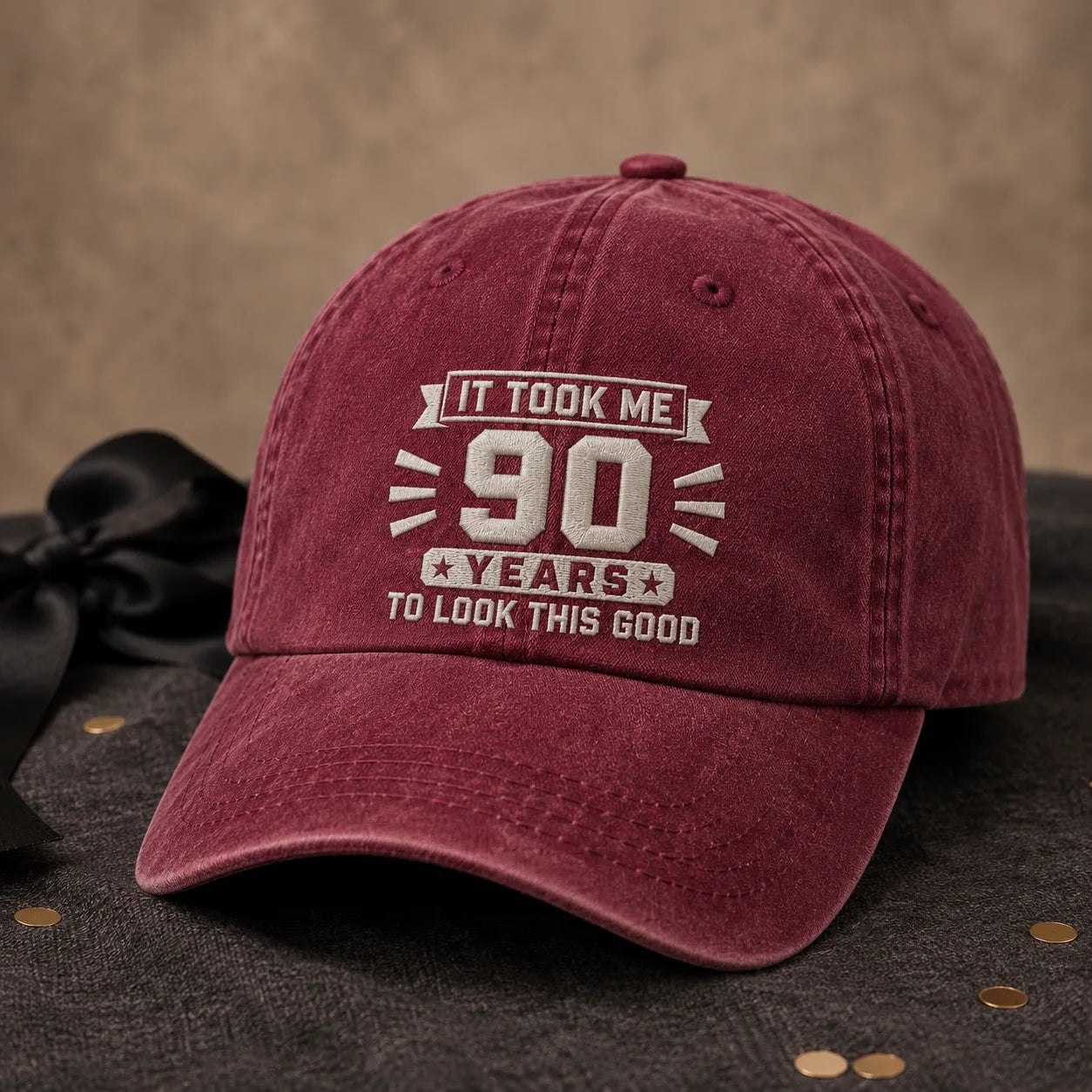 Custom Age Birthday Washed Cap - washed cap - lifestyle