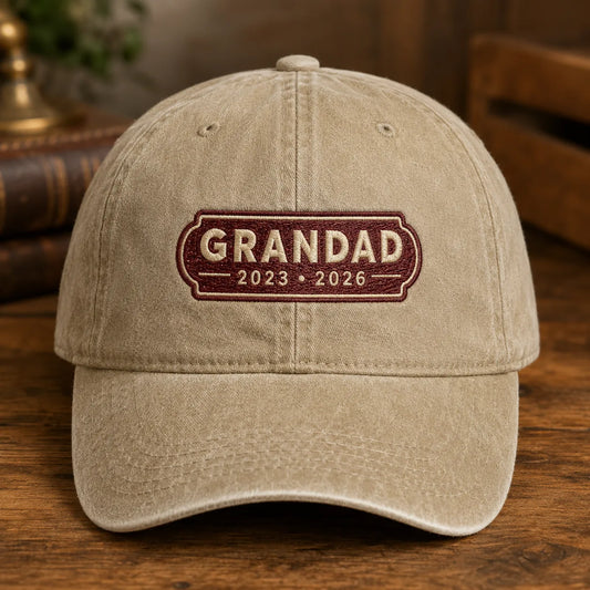 Custom Grandad Years Washed Cap - washed cap - front view