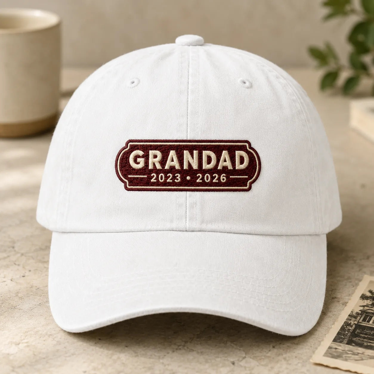 Custom Grandad Years Washed Cap - washed cap - side view