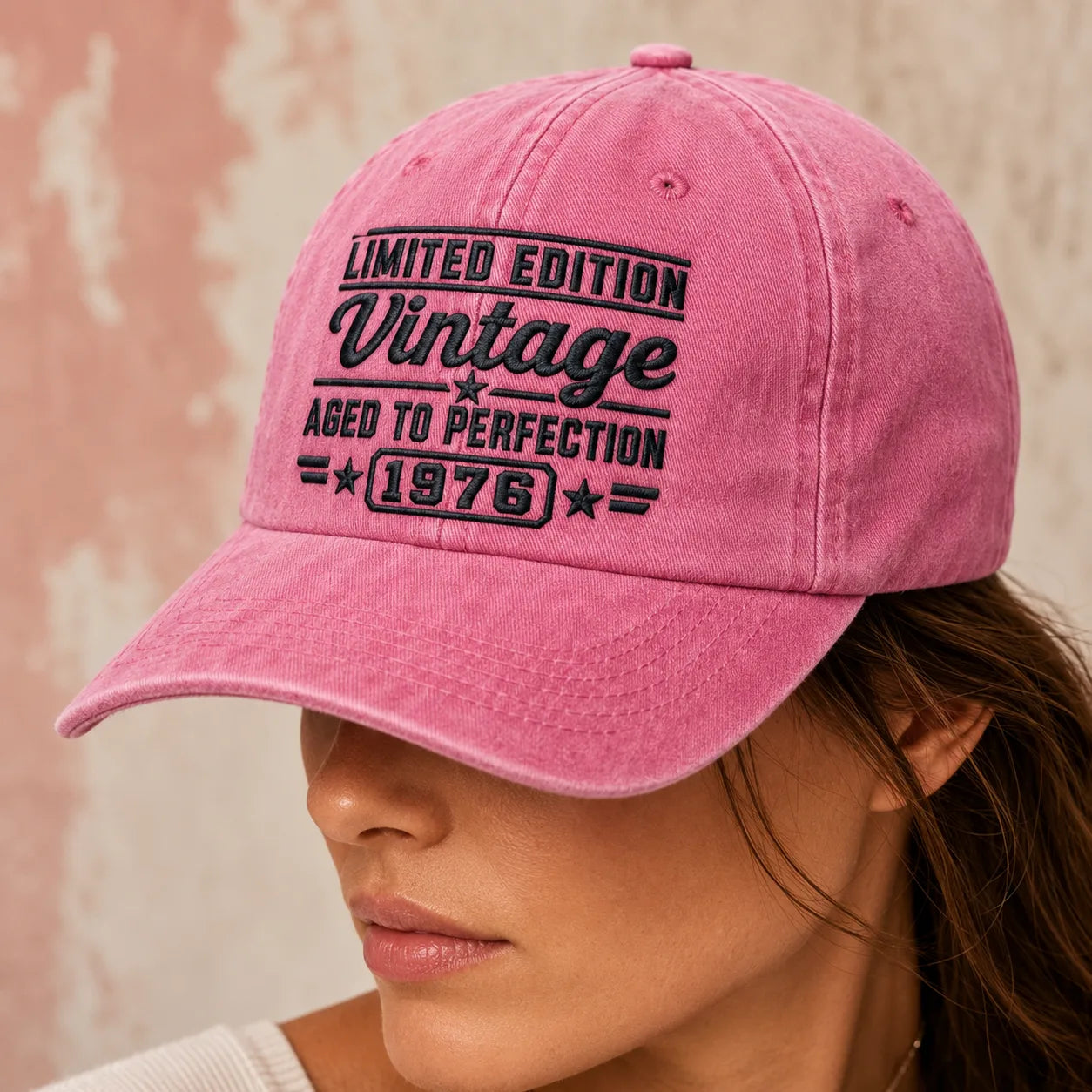 Custom Vintage Birth Year Gear Washed Cap - washed cap - alternate angle
