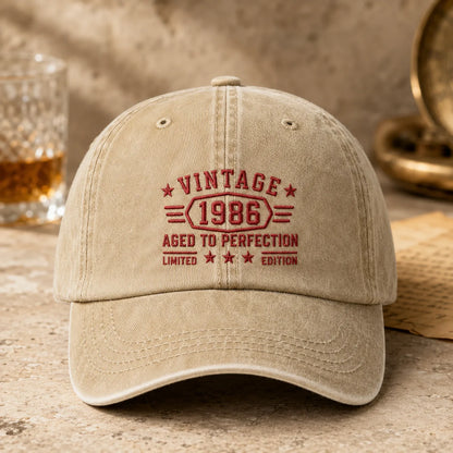 Custom Vintage Birth Year Washed Cap - washed cap - lifestyle
