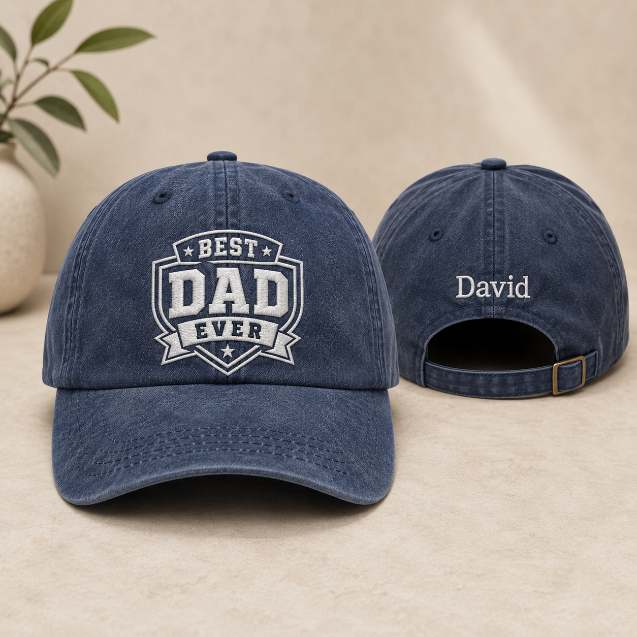 Dad Badge Washed Cap - Washed Cap - front view