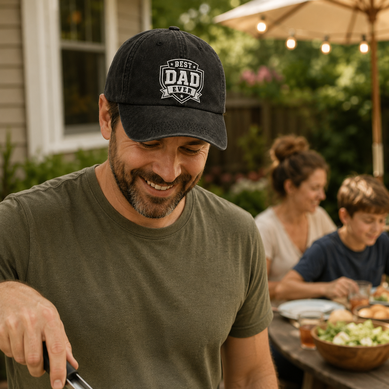Dad Badge Washed Cap - Washed Cap - lifestyle