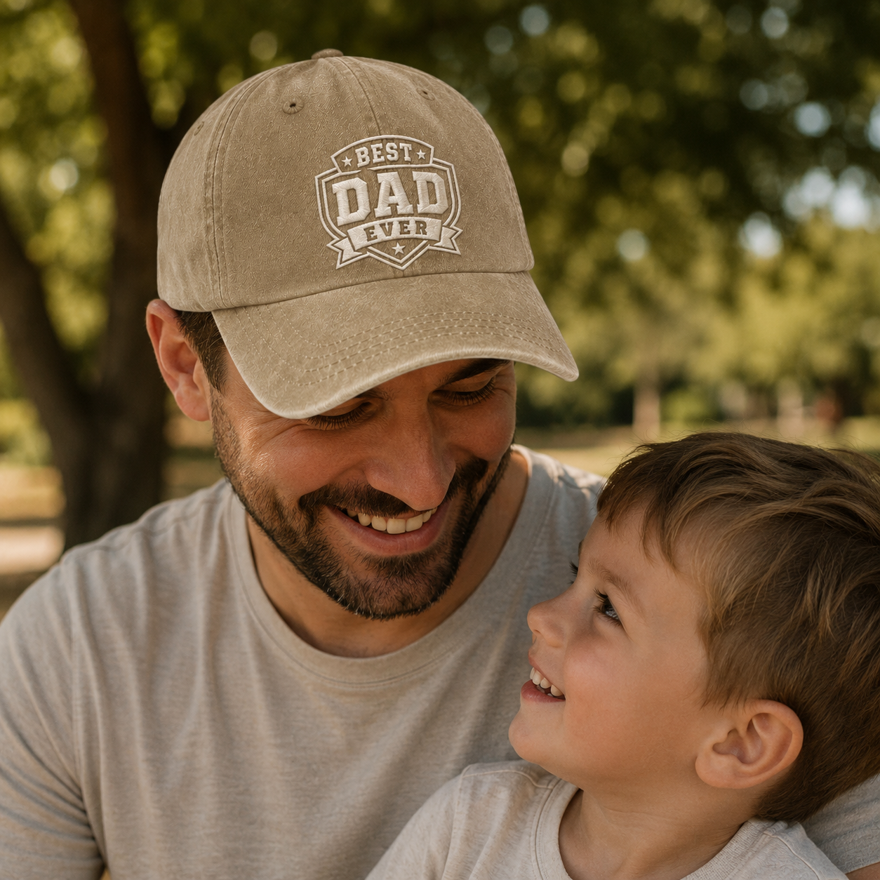 Dad Badge Washed Cap - Washed Cap - side view