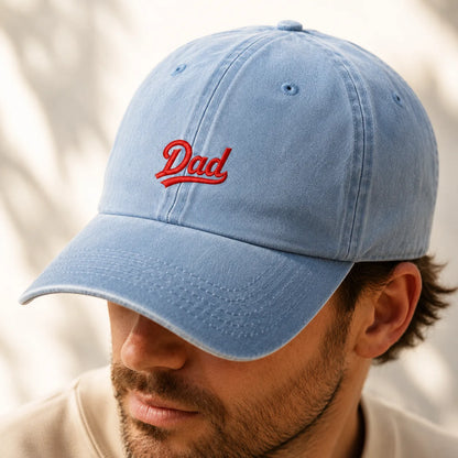 Dad Embroidered Adjustable Washed Cap - washed cap - alternate angle