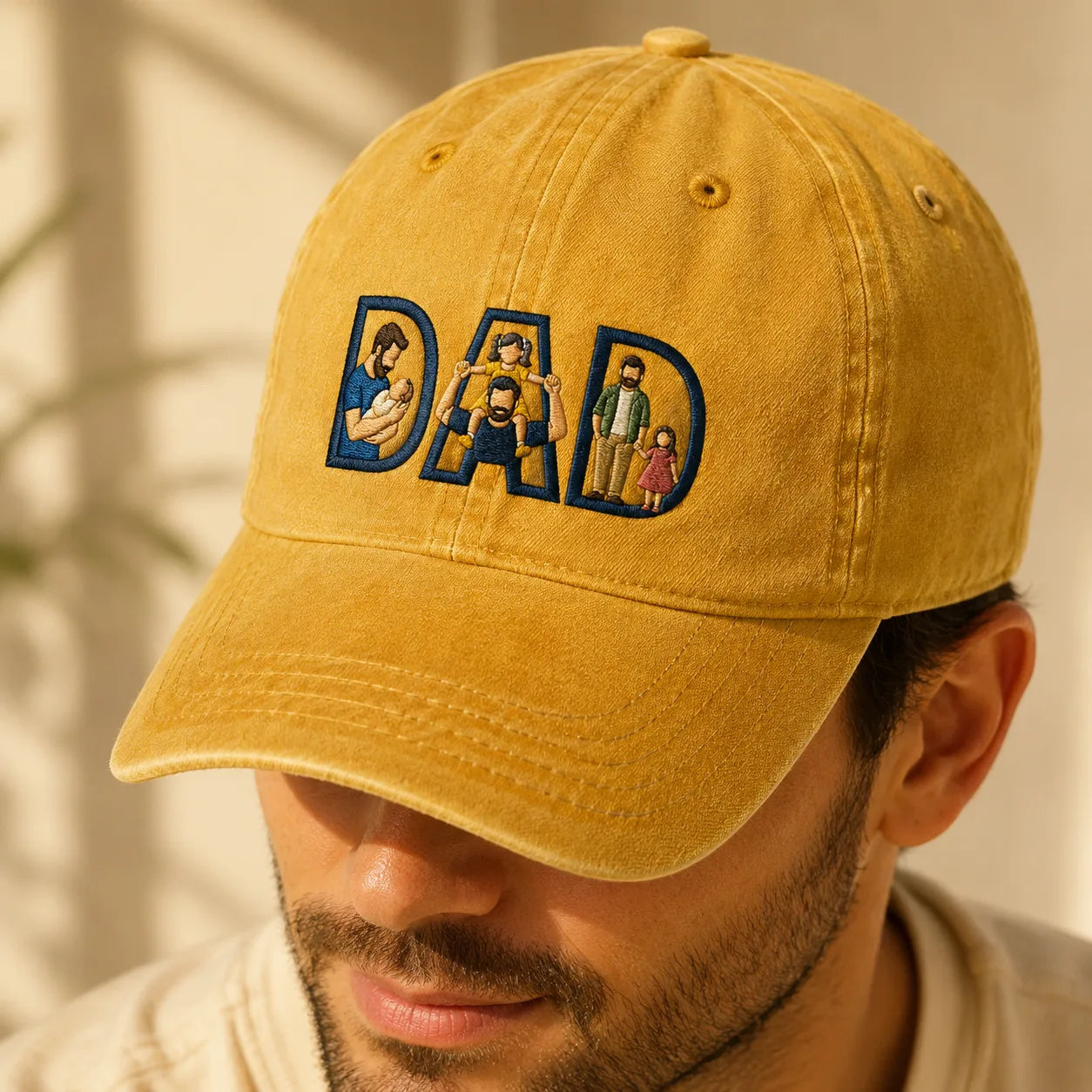 Dad Embroidered Washed Cap - washed cap - alternate angle