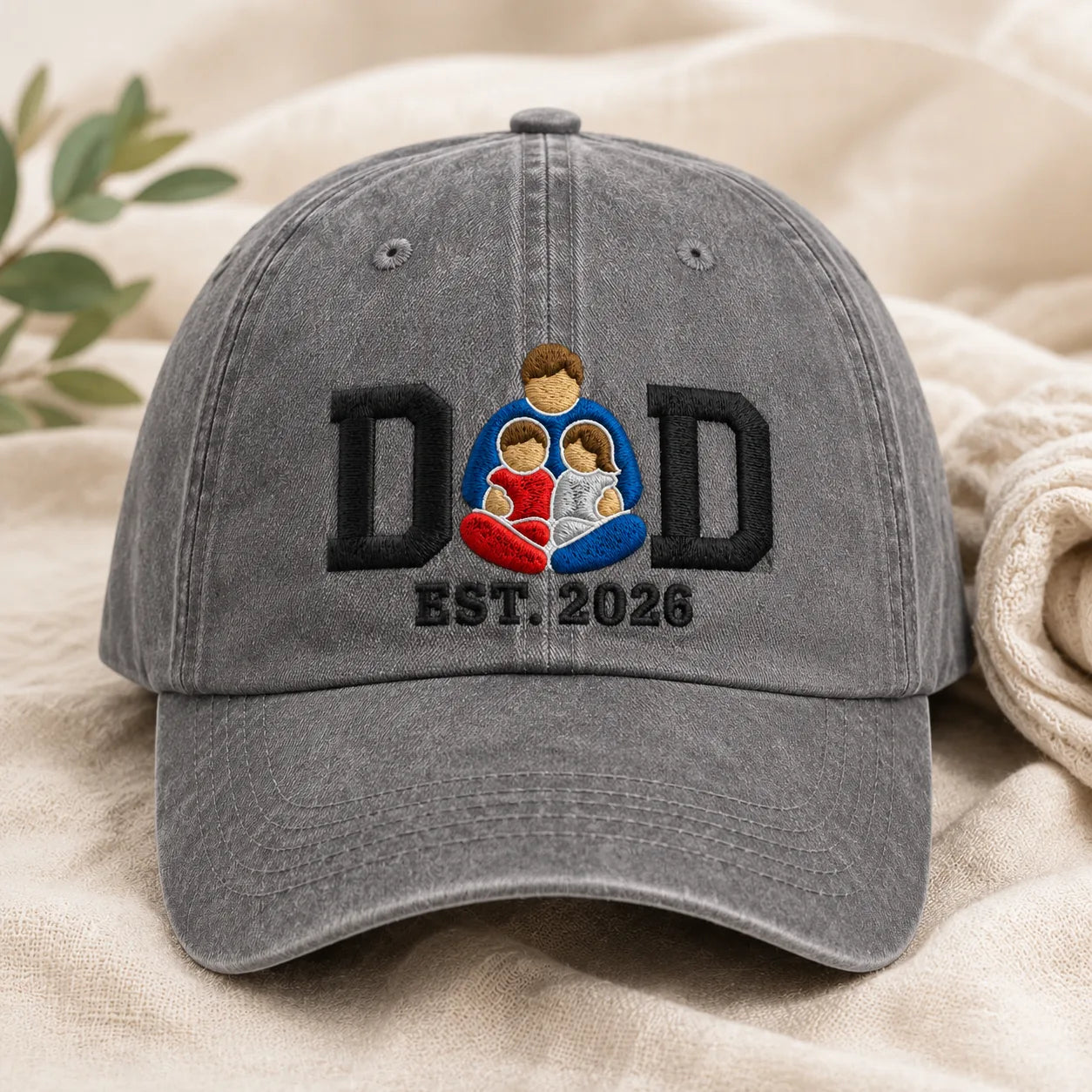 Dad Est. 2026 Embroidered Washed Cap - washed cap - lifestyle